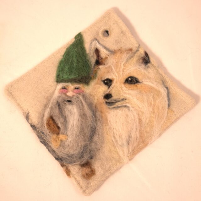 Tomte med fjällräv, grytlapp *SÅLD