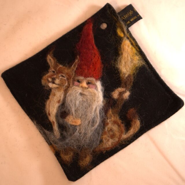 Tomte med lodjur, grytlapp *SÅLD